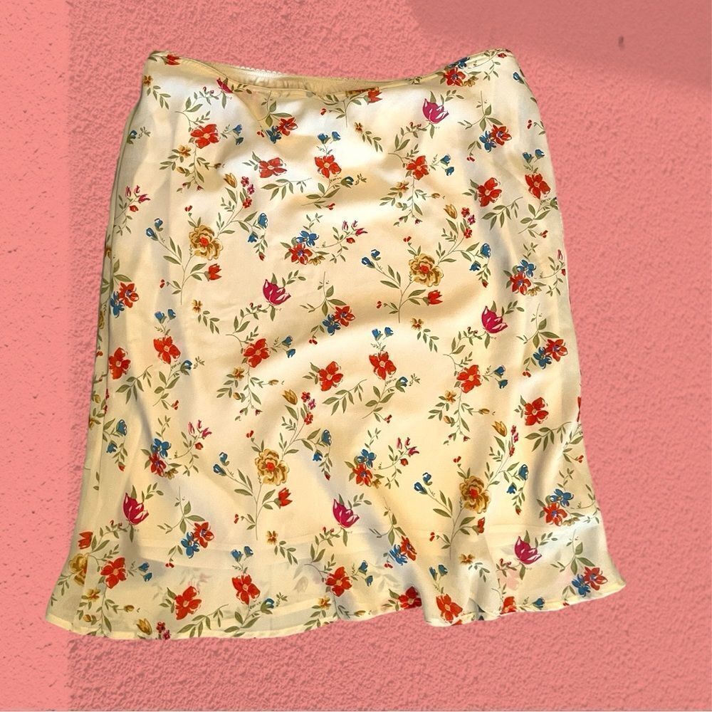 Vintage 90s chiffon floral midi skirt - Picture 6 of 10